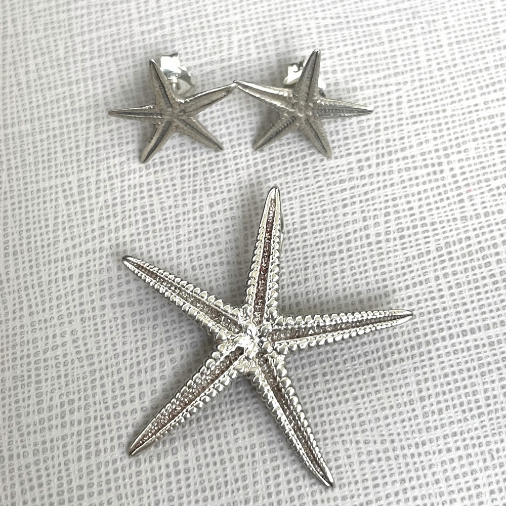 STARFISH Sterling Silver Earrings and Pendant